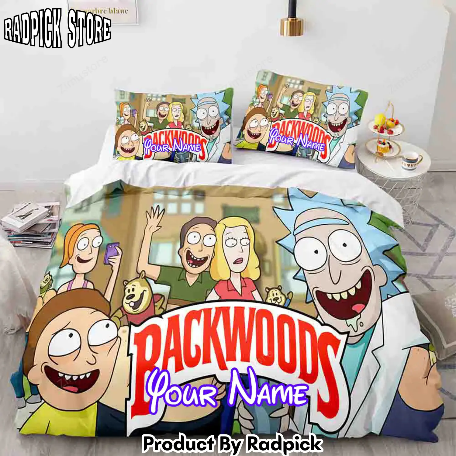 Radpick backwoods rick and morty cosplay 3 piece bedding duvet cover sets9728 rp3278531